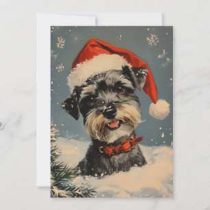 Miniature Schnauzer Christmas  Holiday Card