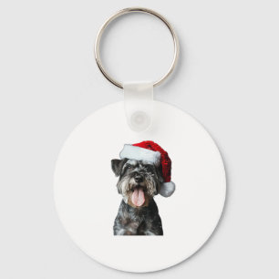 Miniature Schnauzer Christmas Key Ring