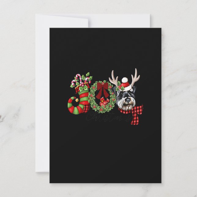 Miniature Schnauzer Christmas Lights Santa Xmas Do Invitation (Front)