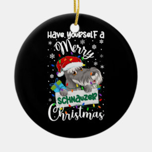 Miniature Schnauzer Christmas Mini Schnauzer Xmas Ceramic Tree Decoration