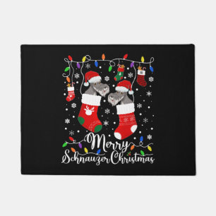 Miniature Schnauzer Christmas Mini Schnauzer Xmas  Doormat
