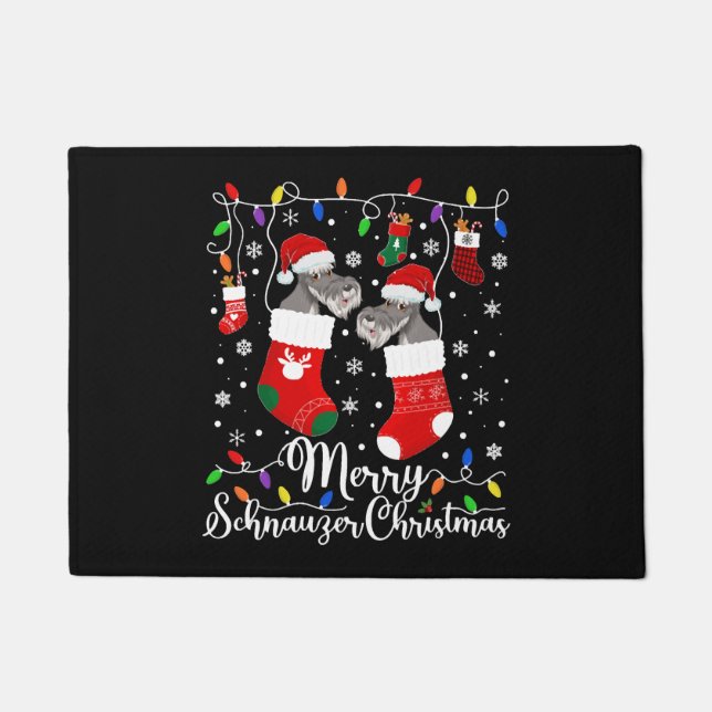Miniature Schnauzer Christmas Mini Schnauzer Xmas  Doormat (Front)