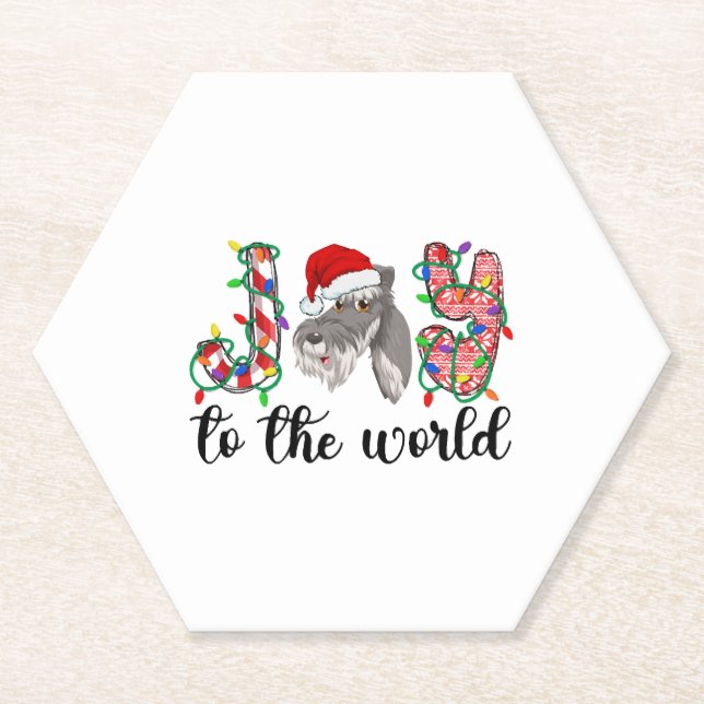 Miniature Schnauzer Christmas Mini Schnauzer Xmas Paper Coaster (Front)