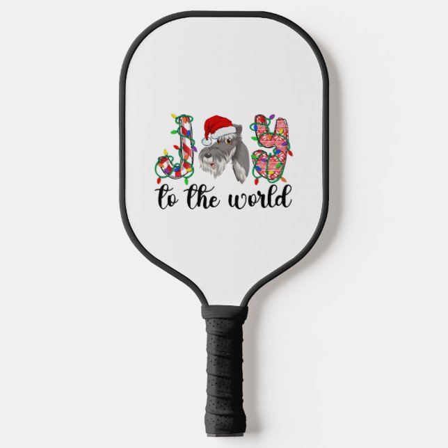 Miniature Schnauzer Christmas Mini Schnauzer Xmas Pickleball Paddle (Front)