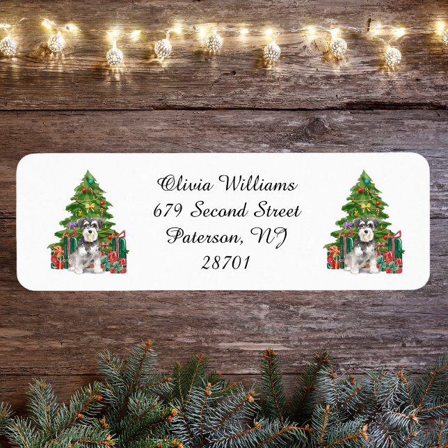 Miniature Schnauzer Christmas Return Address (Creator Uploaded)