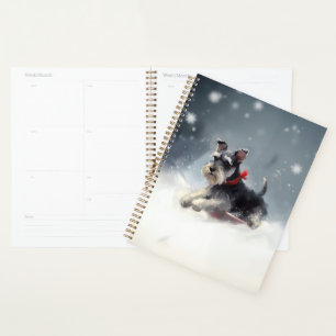 Miniature Schnauzer Christmas snow winter Planner