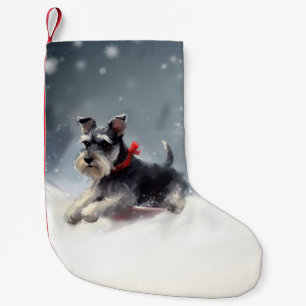 Miniature Schnauzer Christmas snow winter Small Christmas Stocking