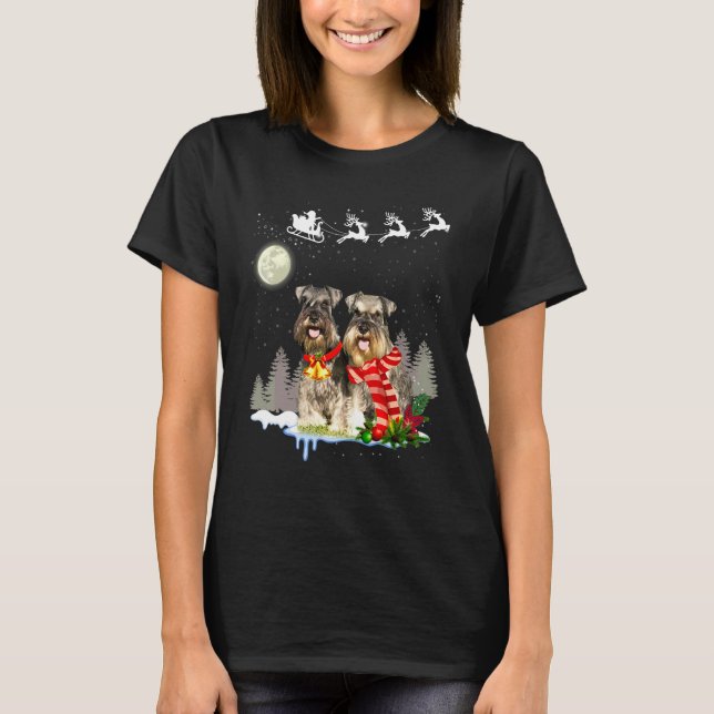 Miniature Schnauzer Christmas T-Shirt (Front)