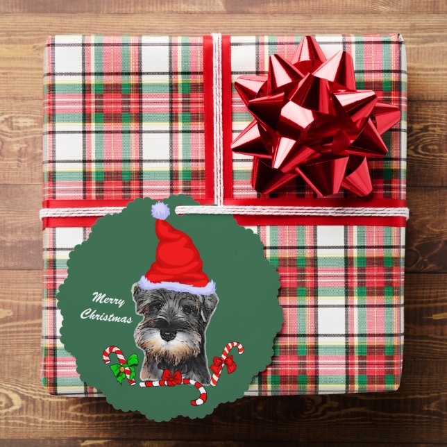 Miniature Schnauzer Christmas Tree Decoration Card (Insitu (Gift))