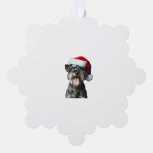 Miniature Schnauzer Christmas  Tree Decoration Card