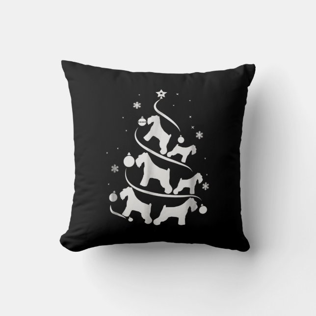miniature schnauzer  christmas tree dog lover cushion (Front)