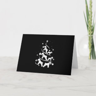 miniature schnauzer christmas tree dog lover holiday card