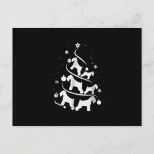 miniature schnauzer christmas tree dog lover holiday postcard