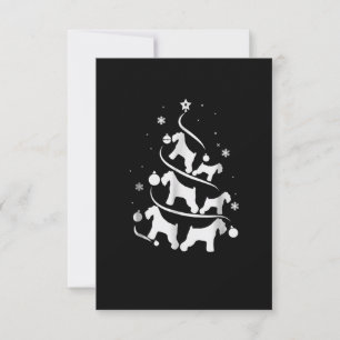miniature schnauzer christmas tree dog lover RSVP card