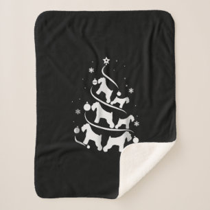 miniature schnauzer christmas tree dog lover sherpa blanket
