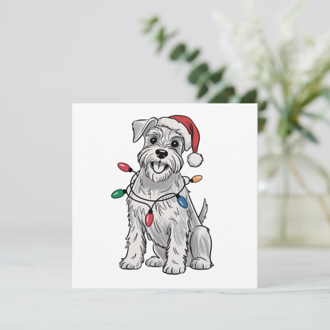 Miniature Schnauzer Christmas Xmas Dog Lover Gift  Holiday Card (Standing Front)