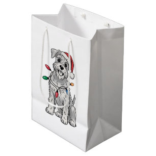 Miniature Schnauzer Christmas Xmas Dog Lover Gift  Medium Gift Bag