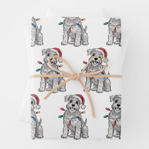 Miniature Schnauzer Christmas Xmas Dog Lover Gift Wrapping Paper Sheet