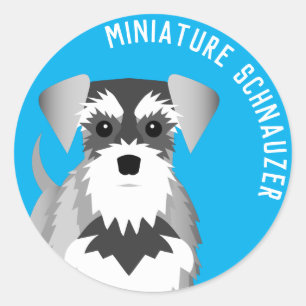 Miniature Schnauzer Cute Cartoon Dog Classic Round Sticker