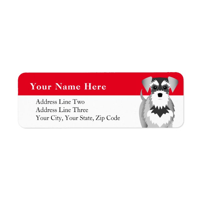 Miniature Schnauzer Cute Cartoon Drawing (Front)