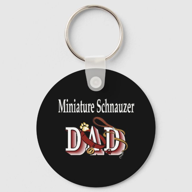 miniature schnauzer dad Keychain (Front)