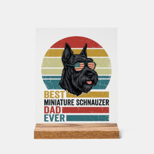 Miniature Schnauzer Dad Vintage Patriotic Shirt De Acrylic Sign