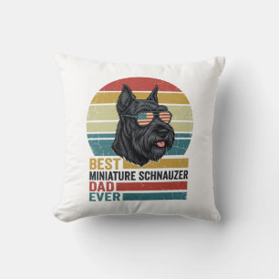 Miniature Schnauzer Dad Vintage Patriotic Shirt De Cushion
