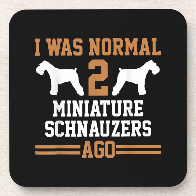Miniature Schnauzer Dog 2 Two Dog Trainer School Coaster (Front)