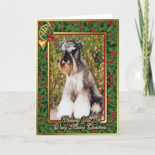 Miniature Schnauzer Dog Blank Christmas Card