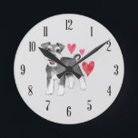 Miniature Schnauzer Dog Breed Round Wall Clock<br><div class="desc">Great wall clock for the pet owner who loves their mini schnauzer, </div>