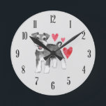 Miniature Schnauzer Dog Breed Round Wall Clock<br><div class="desc">Great wall clock for the pet owner who loves their mini schnauzer, </div>