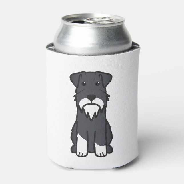 Miniature Schnauzer Dog Cartoon Can Cooler (Can Front)
