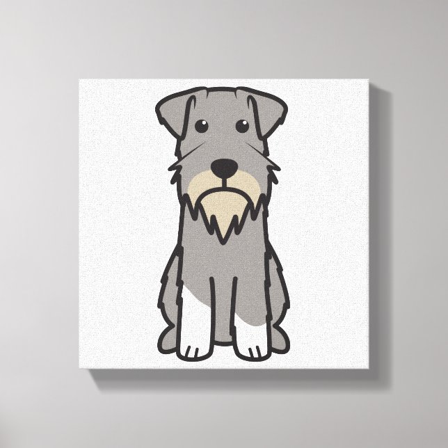 Miniature Schnauzer Dog Cartoon Canvas Print (Front)