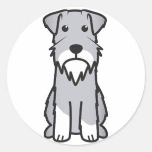 Miniature Schnauzer Dog Cartoon Classic Round Sticker