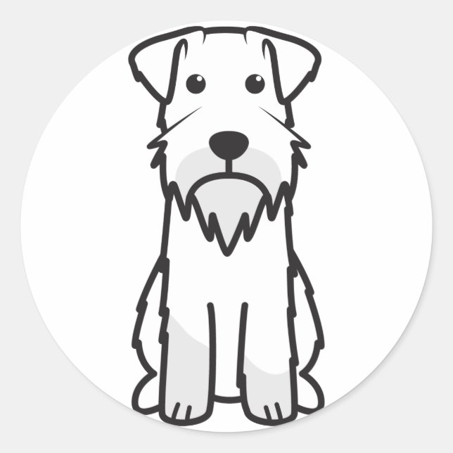 Miniature Schnauzer Dog Cartoon Classic Round Sticker (Front)