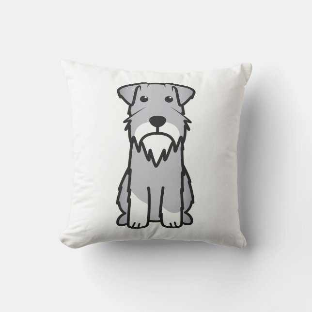 Miniature Schnauzer Dog Cartoon Cushion (Front)