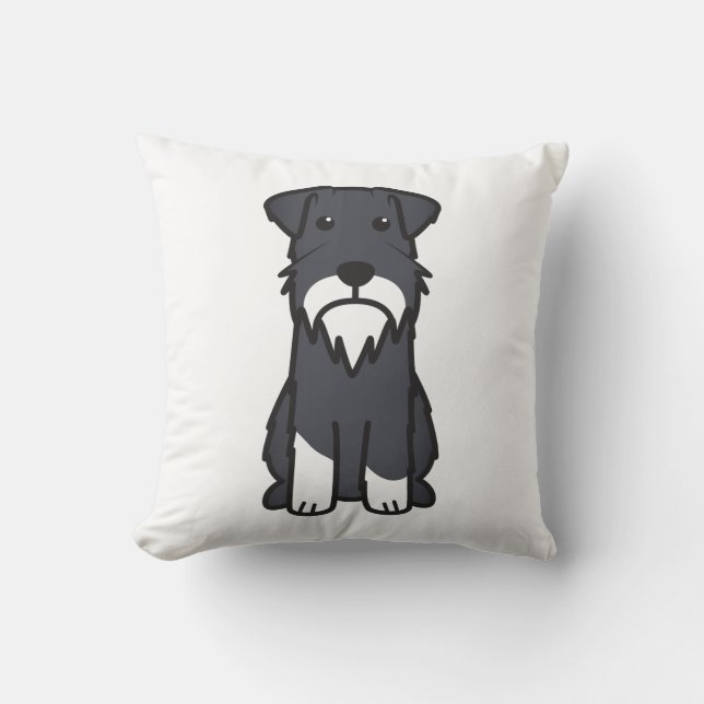 Miniature Schnauzer Dog Cartoon Cushion (Front)
