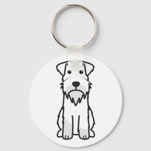 Miniature Schnauzer Dog Cartoon Key Ring