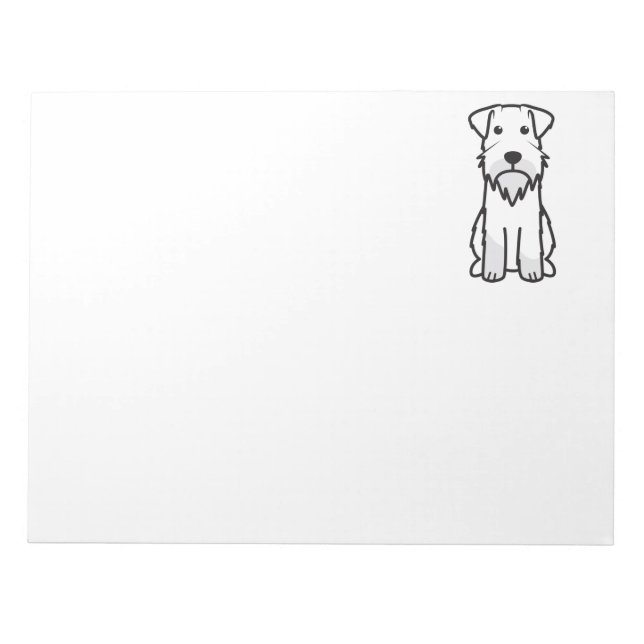 Miniature Schnauzer Dog Cartoon Notepad (Front)