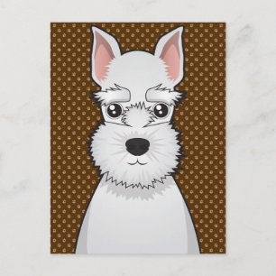 Miniature Schnauzer Dog Cartoon Paws Postcard