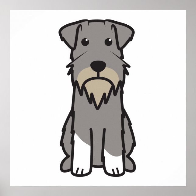 Miniature Schnauzer Dog Cartoon Poster (Front)