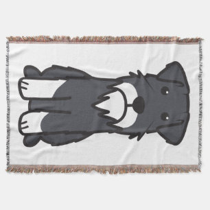 Miniature Schnauzer Dog Cartoon Throw Blanket