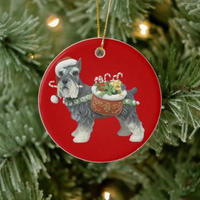 Miniature Schnauzer Dog Christmas Ornament (Tree)