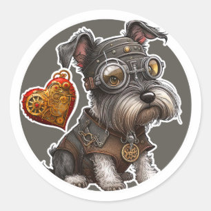 Miniature Schnauzer Dog Classic Round Sticker