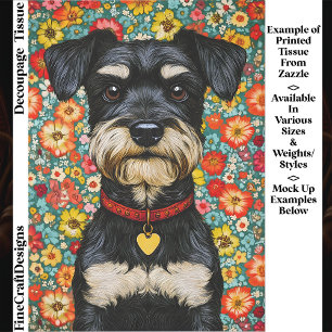 Miniature Schnauzer Dog, Colorful EX2 Decoupage Tissue Paper