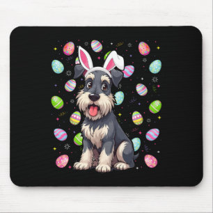 Miniature Schnauzer Dog Easter Egg Hunt Bunny Ear Mouse Mat