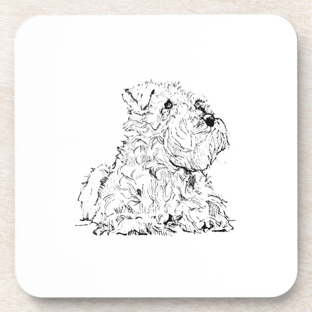 Miniature Schnauzer Dog Illustration Coaster (Front)