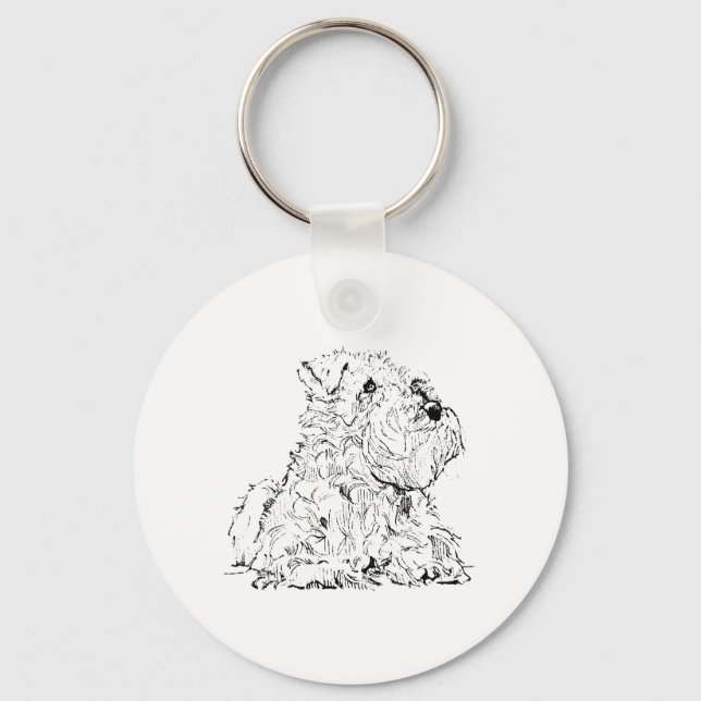 Miniature Schnauzer Dog Illustration Key Ring (Front)