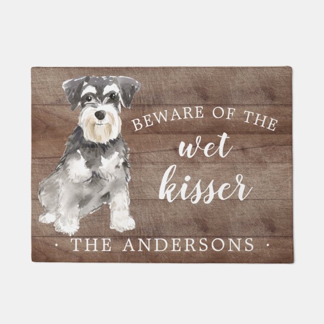 Miniature Schnauzer Dog Personalised Door Mat (Front)