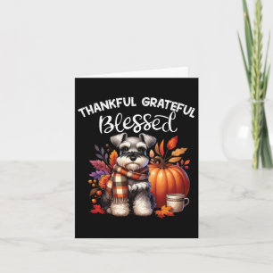 Miniature Schnauzer Dog Pumpkin Spice Happy Fall Y Card